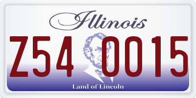 IL license plate Z540015