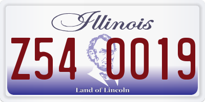 IL license plate Z540019