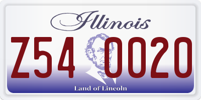 IL license plate Z540020