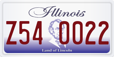 IL license plate Z540022