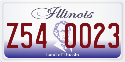 IL license plate Z540023