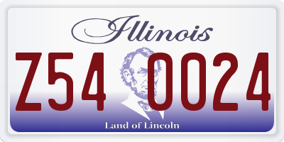 IL license plate Z540024