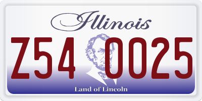IL license plate Z540025