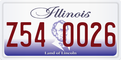 IL license plate Z540026