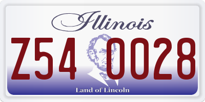 IL license plate Z540028