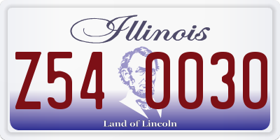 IL license plate Z540030