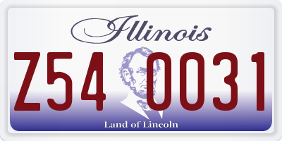 IL license plate Z540031