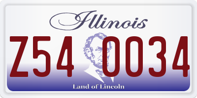 IL license plate Z540034