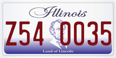 IL license plate Z540035