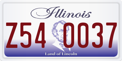 IL license plate Z540037