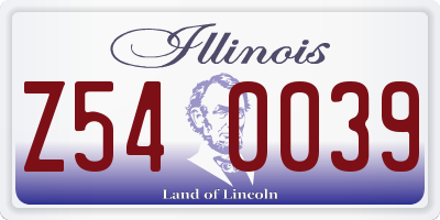 IL license plate Z540039