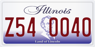 IL license plate Z540040
