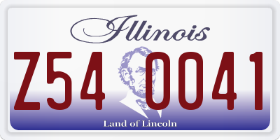 IL license plate Z540041