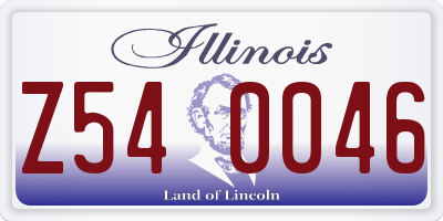 IL license plate Z540046