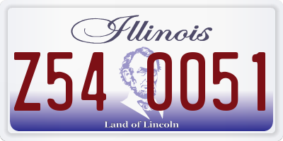 IL license plate Z540051