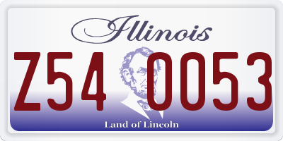 IL license plate Z540053