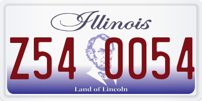 IL license plate Z540054