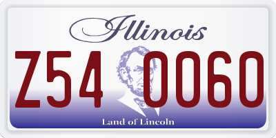 IL license plate Z540060