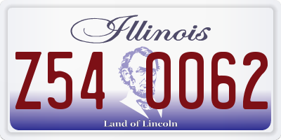 IL license plate Z540062
