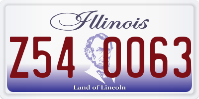IL license plate Z540063