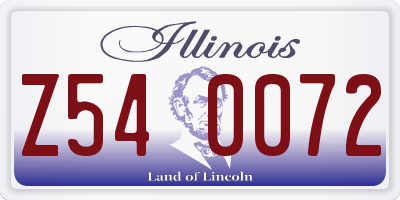 IL license plate Z540072
