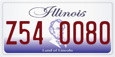 IL license plate Z540080