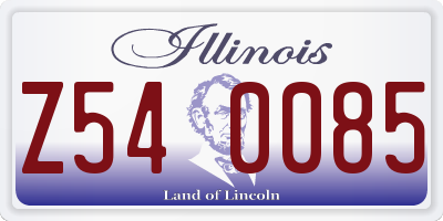 IL license plate Z540085
