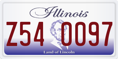 IL license plate Z540097