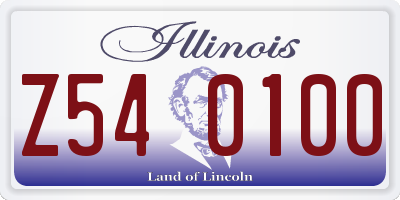 IL license plate Z540100