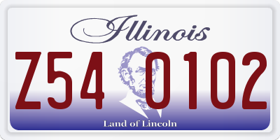 IL license plate Z540102
