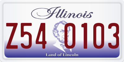IL license plate Z540103