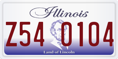 IL license plate Z540104