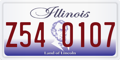 IL license plate Z540107