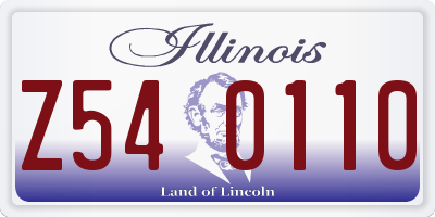 IL license plate Z540110