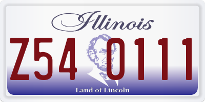 IL license plate Z540111