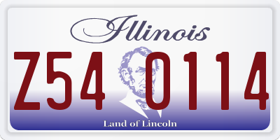 IL license plate Z540114