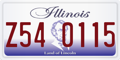 IL license plate Z540115