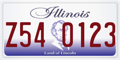 IL license plate Z540123