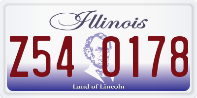 IL license plate Z540178