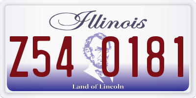 IL license plate Z540181