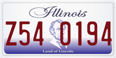 IL license plate Z540194