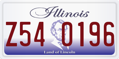 IL license plate Z540196