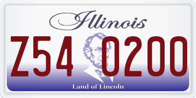 IL license plate Z540200