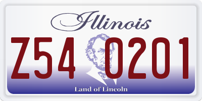 IL license plate Z540201