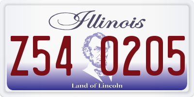 IL license plate Z540205