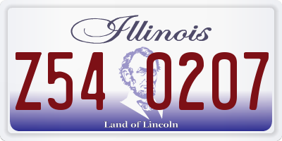 IL license plate Z540207
