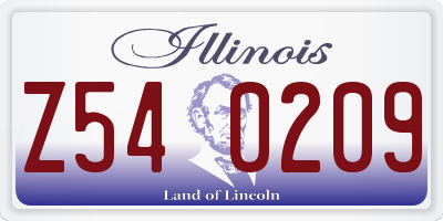 IL license plate Z540209