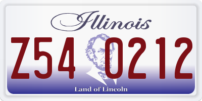 IL license plate Z540212