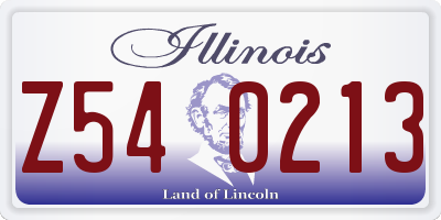 IL license plate Z540213