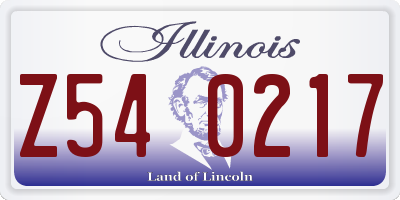 IL license plate Z540217